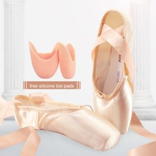 Sapatos de dança bailarina femininos profissionais de cetim com fitas comprar usado  Enviando para Brazil