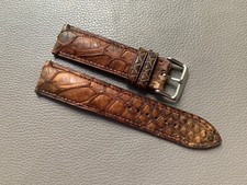 Usado, Pulseira de relógio de couro marrom pele de cobra genuína 10...17 18 19 20 21 22 23 26mm comprar usado  Enviando para Brazil