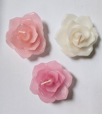 Conjunto de 3 velas flutuantes em forma de flor rosa marfim rosa claro, usado comprar usado  Enviando para Brazil