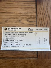 Glasgow rangers dumbarton for sale  RENFREW