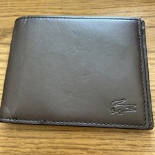 Carteira masculina de couro marrom bi-dobrável Lacoste nova sem etiquetas comprar usado  Enviando para Brazil