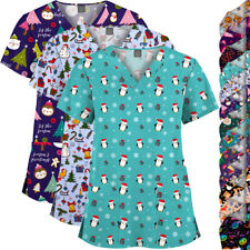 Blusa feminina masculina estampada de Natal esfoliante enfermeira médica gola V festival camisa comprar usado  Enviando para Brazil