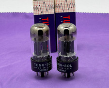 (2) Tubos Tung-Sol 6SN7GTB garrafa alta D Getters placas T pretas testadas fortes  , usado comprar usado  Enviando para Brazil