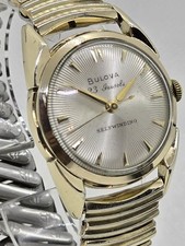 1954 Bulova 23 Joias Relógio Masculino de Corda Automática Moldura de Ouro 10k - Pulseira Elástica comprar usado  Enviando para Brazil