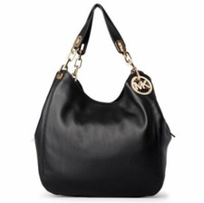 Bolsa de ombro Michael Kors MK preta couro pebbled Fulton desleixada hobo comprar usado  Enviando para Brazil