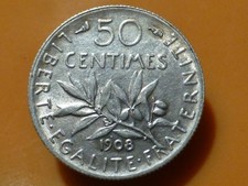 Centimes semeuse 1908 d'occasion  Franqueville-Saint-Pierre