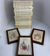 Peter Rabbit Book Set Beatrix Potter Books 2-23 1970s THREE Framed Tapestry Pics, usado comprar usado  Enviando para Brazil
