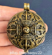 Pingente amuleto caixa palavras escritura suporte adaga Phurba bronze puro antigo Tibete comprar usado  Enviando para Brazil