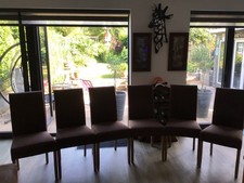 Six brown dining for sale  BURTON-ON-TRENT