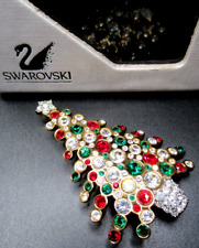 Broche de árbol de Navidad de cristal colorido firmado por Swarovski Swan ¡En caja original! segunda mano  Embacar hacia Argentina