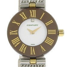 Relógios CENTURY Time Gem 1P diamante mostrador branco aço inoxidável quartzo analógico..., usado comprar usado  Enviando para Brazil