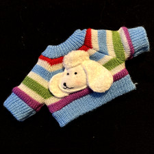 Suéter tejido para oso RUSS u otro pequeño juguete de peluche caniche rayas multicolores segunda mano  Embacar hacia Mexico