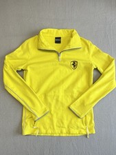 Logotipo Ferrari amarelo 1/4 zíper manga longa tamanho 2 colarinho elástico, usado comprar usado  Enviando para Brazil