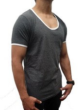 Usado, CAMISETA MASCULINA GOLA REDONDA CONTRASTE CINZA CARVÃO SLIM FIT CASUAL MODA ACADEMIA comprar usado Usado, CAMISETA MASCULINA GOLA REDONDA CONTRASTE CINZA CARVÃO SLIM FIT CASUAL MODA ACADEMIA comprar usado  Enviando para Brazil