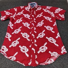 Camisa Resort Masculina Manga Curta Tommy Hilfiger Nó Náutico Corda Vermelha Média comprar usado  Enviando para Brazil