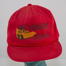 Usado, Bulldozer chapéu caminhoneiro vermelho vintage construção C Walker (LaCygne, Kansas) comprar usado Usado, Bulldozer chapéu caminhoneiro vermelho vintage construção C Walker (LaCygne, Kansas) comprar usado  Enviando para Brazil