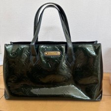 Autêntica bolsa Louis Vuitton vernis monograma Wilshire PM M93684 esmalte azul escuro comprar usado  Enviando para Brazil
