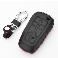 5 Botões Couro Ecológico Para Ford Chave de Carro Sem Chave Controle Remoto Fob Key Bag Capa Preta comprar usado  Enviando para Brazil
