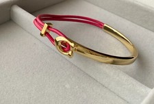 Pulseira Coach de couro vermelho folheada a ouro comprar usado  Enviando para Brazil