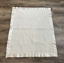 Cobertor de bebê vintage marfim waffle acabamento acetinado 44x34 cobertor de berço Blankie Lovey comprar usado  Enviando para Brazil