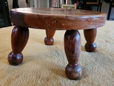 Banqueta oval de madeira vintage suporte pernas viradas escabelo rústico estilo fazenda 6" comprar usado  Enviando para Brazil