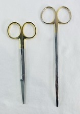 Lote de 2 tesouras cirúrgicas de aço inoxidável 5,5”retas + 7-3/4” curvas sem marca comprar usado Lote de 2 tesouras cirúrgicas de aço inoxidável 5,5”retas + 7-3/4” curvas sem marca comprar usado  Enviando para Brazil