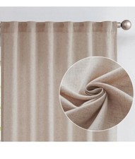 Cortinas de linho jinchan 50” de largura 90 polegadas de comprimento para sala de estar vara bolso 2 painéis comprar usado  Enviando para Brazil