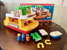 Vintage Fisher Price Little People #932 Prom Łódź Kompletna rampa skrzynkowa 1979 Ładna!, używany na sprzedaż  Wysyłka do Poland