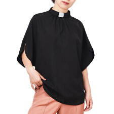 Blusa Igreja Pastor Sacerdote Clero Camisa Sacerdotisa Tops Babado Manga de Morcego comprar usado  Enviando para Brazil
