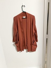 Cardigã suéter feminino PACT tamanho XS/S algodão orgânico frente aberta laranja queimado comprar usado  Enviando para Brazil