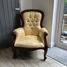 Victorian mahogany button for sale  MARCH