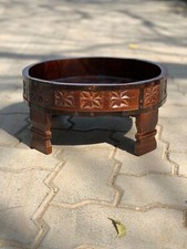 Mesa molinillo chakki indio de madera, mesa chakki acabado envejecido grabado, segunda mano  Embacar hacia Mexico