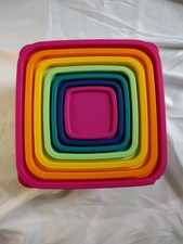 Conjunto de armazenamento de alimentos arco-íris plástico Mainstays, várias cores, 14 peças, usado comprar usado  Enviando para Brazil