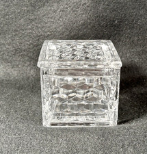 Caixa de puff quadrada transparente vidro americano Fostoria com tampa #302 comprar usado  Enviando para Brazil