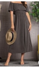Usado, Vestido midi feminino estampa étnica fora do ombro estilo vintage boêmio comprar usado  Enviando para Brazil