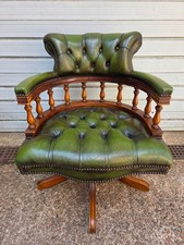 Green leather chesterfield for sale  SOUTH CROYDON