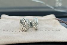 David Yurman anel de prata esterlina 925 com pavê de cabo esculpido diamante tamanho 7 comprar usado  Enviando para Brazil