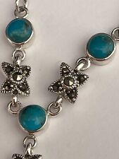 Turquoise necklace marcasite for sale  FAVERSHAM