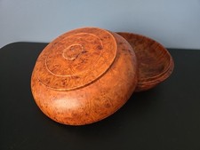 Tigela de madeira butanesa Burl Dhapa madeira bordo feita à mão luxo   comprar usado  Enviando para Brazil