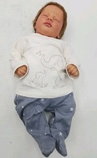 Boneca bebê renascida 18" branca masculina com cabelo castanho enraizado. 4 lb 10 oz. Olhos fechados. comprar usado  Enviando para Brazil