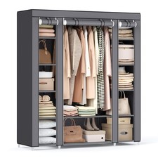 ARMÁRIO PORTÁTIL SONGMICS ARMÁRIO PARA ROUPAS DE QUARTO - Cinza comprar usado  Enviando para Brazil