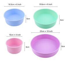 Molde de bandeja de assadeira antiaderente panela de bolo redonda silicone 4/6/8/10" faça você mesmo comprar usado  Enviando para Brazil