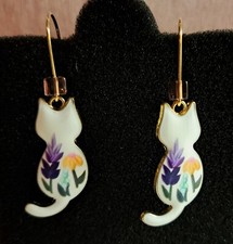 Flower cat earrings for sale  Astoria