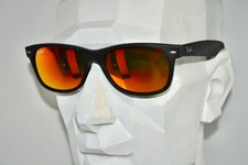 Usado, Óculos de Sol Masculino Ray~Ban Italy RB-2132 Novo~Wayfarer Preto Emborrachado 622/69 55mm comprar usado  Enviando para Brazil