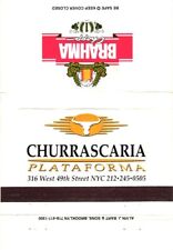 Churrascaria Platafroma Restaurant, Brahma Chopp Capa Vintage Matchbook comprar usado  Enviando para Brazil