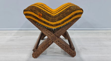 Banqueta turca, cadeira de acampamento, banquinho de madeira kilim, cadeira otomana, casa rústica comprar usado  Enviando para Brazil