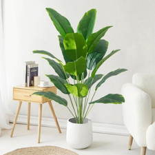 1 peça de plantas artificiais grandes palmeiras tropicais bananas falsas VASO NÃO INCLUÍDO comprar usado  Enviando para Brazil