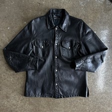 Camisa Vintage Anos 80 Golden Thread Brill Bros Couro Preto Botão de Pressão - Média comprar usado  Enviando para Brazil