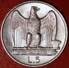 Usado, 1927 5 liras Itália Vittorio Emanuele III prata KM# 67.1 comprar usado  Enviando para Brazil