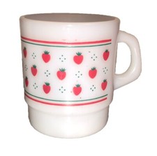 Usado, Caneca empilhável vintage de vidro leitoso Termocrisa Termo-Rey copo de morango comprar usado  Enviando para Brazil